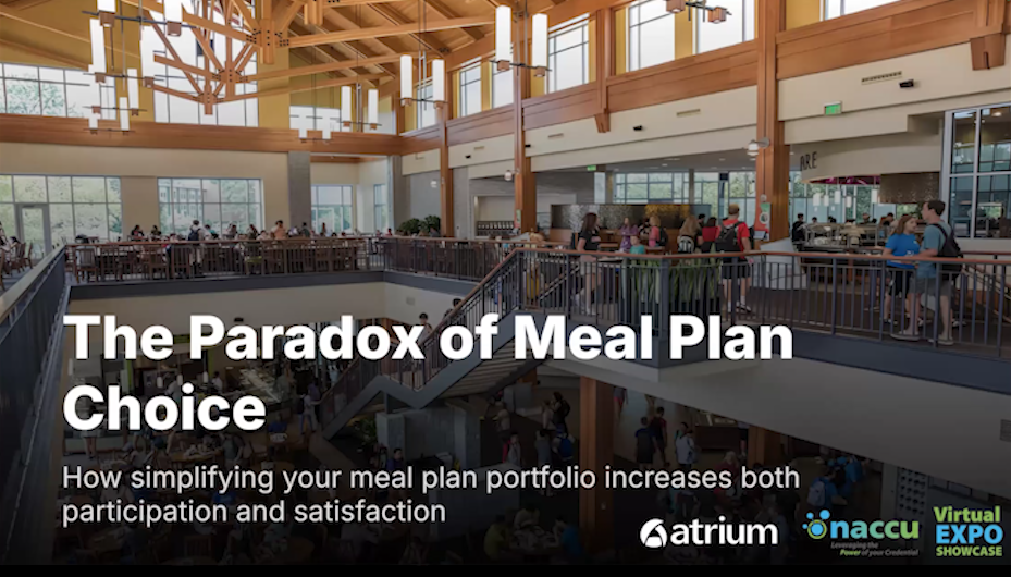 Virtual EXPO Showcase: The Paradox of Meal Choice